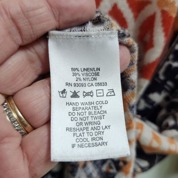 Nic + Zoe Womens Plus 3/4 Sleeve Linen Blend Sweater Size 2X Aztec Multicolor - Picture 5 of 10